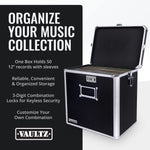 Vaultz Vinyl Record Storage Box -  50 Album Holder/Organizer