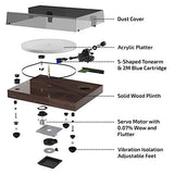 Fluance RT85 Reference High Fidelity Vinyl Turntable Record Player with Ortofon 2M Blue Cartridge, Acrylic Platter, Speed Control Motor High Mass MDF Wood Plinth Vibration Isolation Feet - Piano Black - Vinyl Provisions